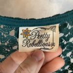 Pretty Rebellious Green Lace‎ Tank Top Cover Up No Size Tag Photo 1