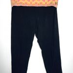 Victoria's Secret Victoria’s Secret Black Printed Fold Over Waist Capri Leggings Photo 3