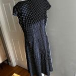 Navy Blue and Gold Polka Dot Midi Dress Classic Career Party Size 12 Photo 11