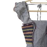 Parker Striped Flutter Sleeve Blouse Sz XXS Photo 2