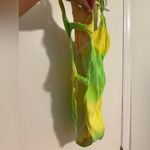 Vintage 90s Bikini One Piece Swimsuit Citrus Swim Neon Green Yellow Medium Photo 1