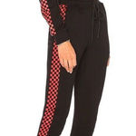 Danielle Guizio Revolve  DG Godspeed Checkered Joggers Black Red - Size Small Photo 0