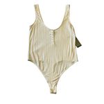 Wild Fable Ivory Ribbed Sleeveless Bodysuit Photo 7