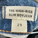 Madewell The High-Rise Slim BoyJean in Medium Wash Size 29 Casual Raw Hem Photo 4