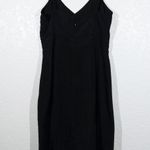J.Crew New Black Strappy Double Breasted Japanese Cupro Dress Size 4 Photo 8