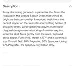 Dress the Population Mia Bronze Sequin Dress Size XS Photo 4