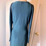 Lauren Ralph Lauren Ruched long sleeve Hunter green cocktail midi dress size 8 Photo 6