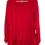 Neiman Marcus VTG  Red Oversized‎ Boho Peasant Style Blouse, Small (fits LG) Photo 0