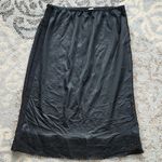 Vintage Nan Flower Nylon & Lace Slip Skirt Black Large Photo 0