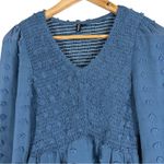 Lattcas Mini Dress Size S Blue Swiss Dot V Photo 1