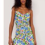 For Love & Lemons Miranda Belted Matte Satin Mini Dress Size Small NWT Floral Photo 4