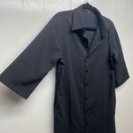 Women's Button Front 3/4 Sleeve Shirt Dress Size Small Side Pockets Lightweight Black Photo 4