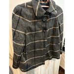 Zara Basic Gray Plaid Wool Blend Pea Coat Jacket Women's Outerwear Photo 1