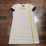 Tommy Hilfiger  short sleeved dress White w navy stripes Lace up neckline sz S Photo 6