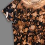 Black Brown Tan Bleached Distressed T Shirt Size L Photo 1