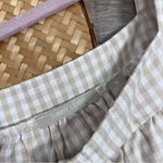Sunny Leigh  beige gingham button down babydoll blouse Photo 2