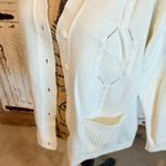 Elegant White Cable Knit Cardigan Size 38 Photo 2