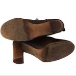 VINTAGE 1980'S CAMPIONE BROWN LEATHER "PAPER SACK" HEELED ITALIAN BOOTS (5.5) Photo 10