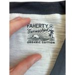 Faherty  Sunwashed Slub Varsity Tee Organic Cotton V Neck Size M Navy Stripes Photo 4