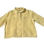 Eddie Bauer  Size L Linen Yellow Button Up Shirt Jacket Photo 4