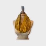 Boutique Womens Mustard Yellow Crochet Knitted Infinity scarf Photo 1