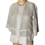 Lafayette 148 New York White
Perforated Leather Jacket P 0/2 White Size 0P Photo 0