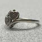 Sterling Silver Double Diamond Heart Size 7 Promise Ring Dainty Stamped 925 Photo 1