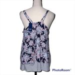 Crown & Ivy  medium womens red white & cute layered look tank floral firework Photo 8