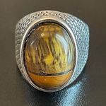 Casual Tiger eye stone S925 silver ring size 8.75 Photo 0