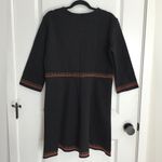 Lai Meng Five Cats Black Floral Embroidered 3/4 Sleeve Fit & Flare Dress Size XL Photo 2