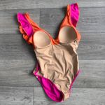 Summersalt  The Ruffle Backflip One Piece Swimsuit Orange Pink Size 6 Beach Vacay Photo 4