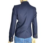 J.Crew  Women’s Size 4 Navy Blue Wool Blend Keating Gold Button Blazer Jacket Photo 4