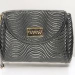 Versace  Parfums Faux Leather Gold Tone Black Strap Wristlet Clutch Purse Photo 0