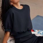 Sweaty Betty | 6 | Sophia Short-Sleeve Stretch-Woven Crop Black Sweatshirt Top Photo 0