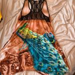 100% silk dress Brown Size M Photo 3