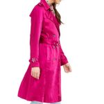 INC Raspberry pink trench satin coat Medium Photo 1