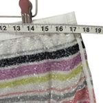 Victoria's Secret Y2K Micro Shorts Womens L White Rainbow Stripe Sequin Lounge Photo 4