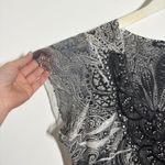 Apt. 9  Top Women L Black White Y2K Bedazzled Grunge Emo Boho Sheer Cap Sleeve Photo 6