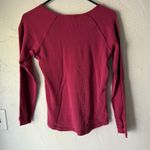 Eddie Bauer Waffle Knit Henley Top Berry Pink Long Sleeve Y2K Size M Photo 5