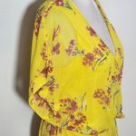 All in Favor  Yellow Floral Mini Wrap Dress NWT Size Medium Yellow Wrap Dress Photo 4