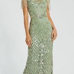 Mac Duggal 4908 Green High Neck Sleeveless Beaded Fringe Fitted Gown 8 Photo 0