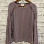 Knox Rose Women’s purple multi textured long sleeve loose fit top Large Photo 0