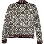 L.L.Bean Fair Isle Sweater Coat Cream White XS Photo 1