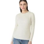 Loft  Basket Weave Cotton Blend Beige Sweater Top Photo 1