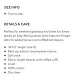 J.Crew  Bell Sleeve Fringe Dot Dress blue white sz 10 Photo 1