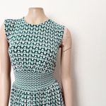 [Boden] Bottle Green Thea Sleeveless Midi Dress Floral Tulip Pop Jersey Knit 10 Photo 8