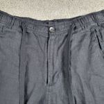 Club Room Luxury Womens Linen Pants XL Black Drawstring Straight Leg Pockets Photo 9