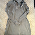 Athleta  V Neck Sweatshirt Hooded Dress Size M Gray Color Long Sleeve EUC Photo 0