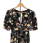 FRNCH  The Amaria Floral Dress in Black Floral size Small Short Puff Sleeves NWT Photo 4
