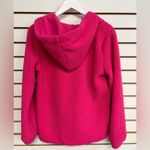 Loft NWT Faux Sherpa Hoodie Sweater - Fuchsia Pink Size Small Soft Pull Over Photo 6
